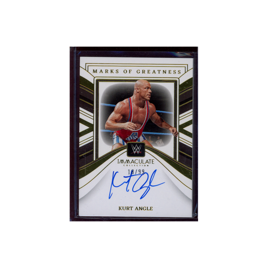 Kurt Angle 2023 Panini Immaculate Collection WWE Marks of Greatness Auto /99