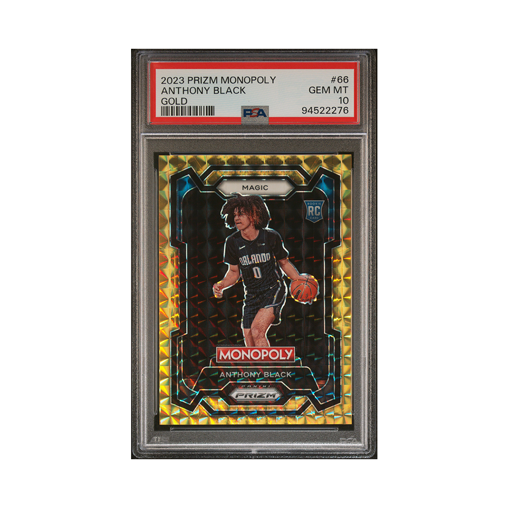 Anthony Black 2023-24 Panini Prizm Monopoly Gold Rookie /49 PSA 10