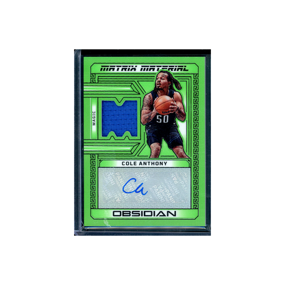 Cole Anthony 2022-23 Panini Obsidian Basketball Matrix Material Patch Auto Green /20