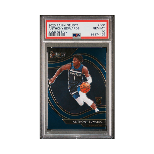 Anthony Edwards 2020-21 Panini Select Basketball Blue Retail Courtside Rookie PSA 10