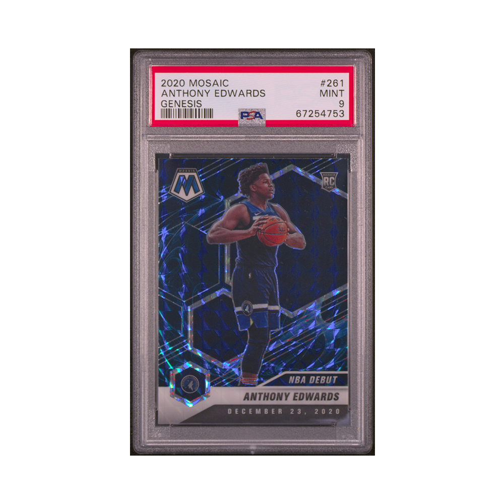 Anthony Edwards 2020-21 Panini Mosaic Basketball Genesis Rookie NBA Debut PSA 9