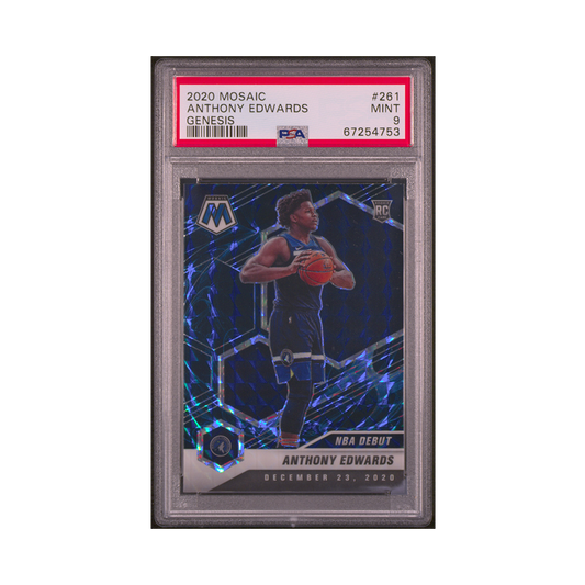 Anthony Edwards 2020-21 Panini Mosaic Basketball Genesis Rookie NBA Debut PSA 9