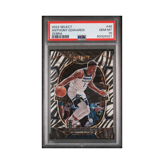 Anthony Edwards 2022-23 Panini Select Basketball Zebra PSA 10