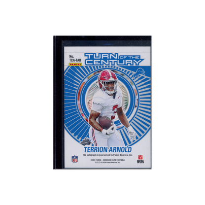 Terrion Arnold 2024 Panini Donruss Elite Football Turn of the Century Rookie Auto /499