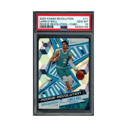 LaMelo Ball 2020 Panini Revolution Basketball Rookie Revolution Cubic /50 PSA 10