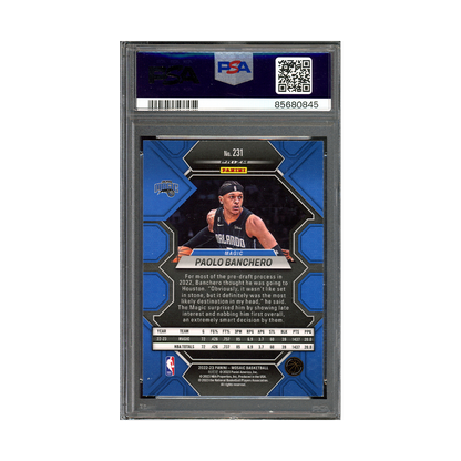 Paolo Banchero 2022 Panini Mosaic Basketball Silver Fast Break Rookie PSA 9