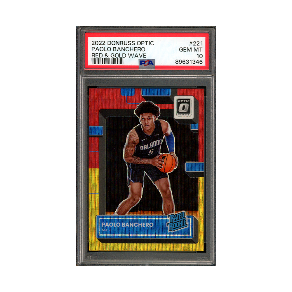 Paolo Banchero 2022-23 Panini Donruss Optic Basketball Rated Rookie Red & Gold Wave /99 PSA 10