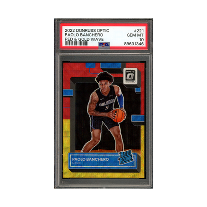 Paolo Banchero 2022-23 Panini Donruss Optic Basketball Rated Rookie Red & Gold Wave /99 PSA 10