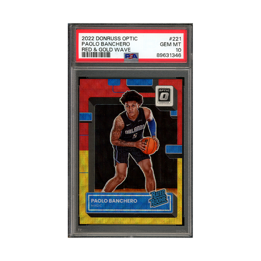 Paolo Banchero 2022-23 Panini Donruss Optic Basketball Rated Rookie Red & Gold Wave /99 PSA 10