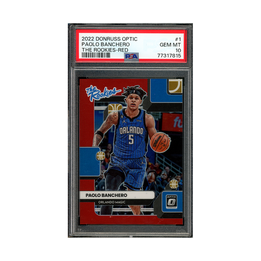 Paolo Banchero 2022-23 Panini Donruss Elite Basketball The Rookies Red /99 PSA 10