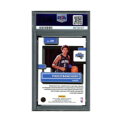 Paolo Banchero 2022-23 Panini Donruss Basketball Rated Rookie Blue Choice /49 PSA 10