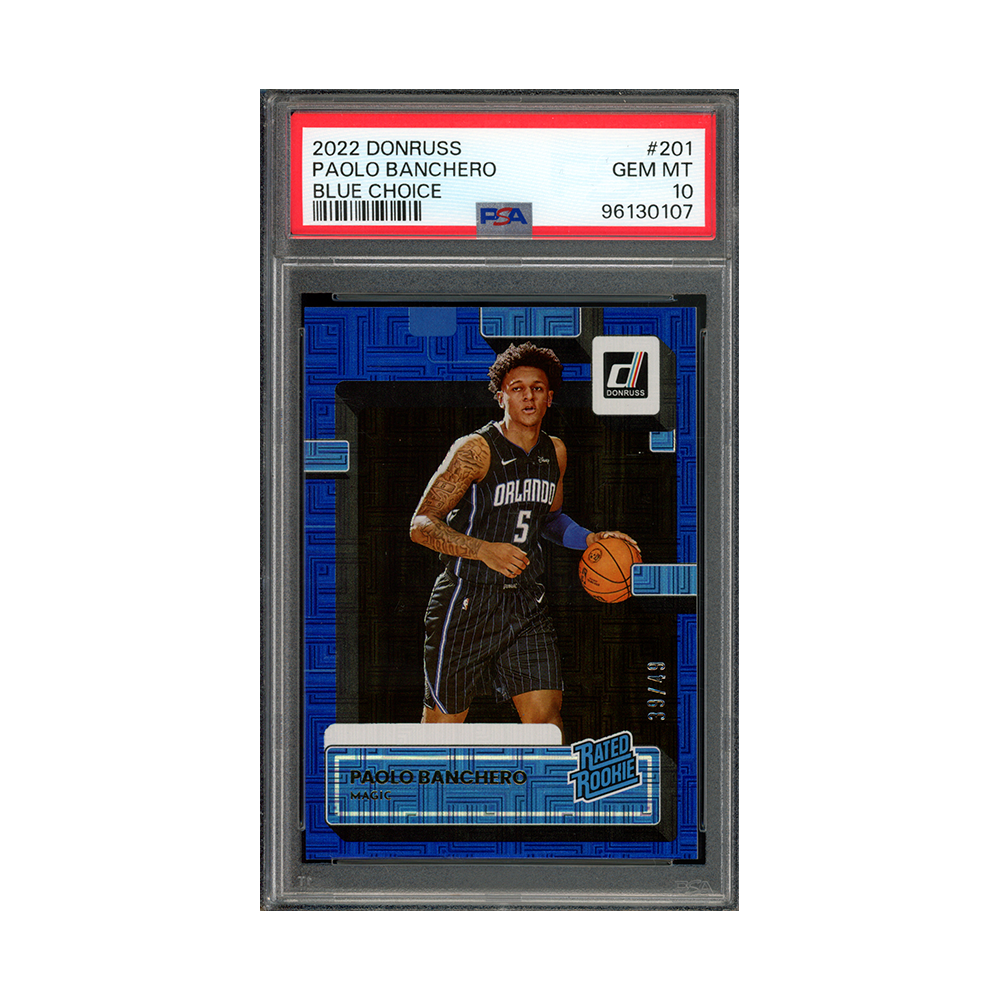 Paolo Banchero 2022-23 Panini Donruss Basketball Rated Rookie Blue Choice /49 PSA 10