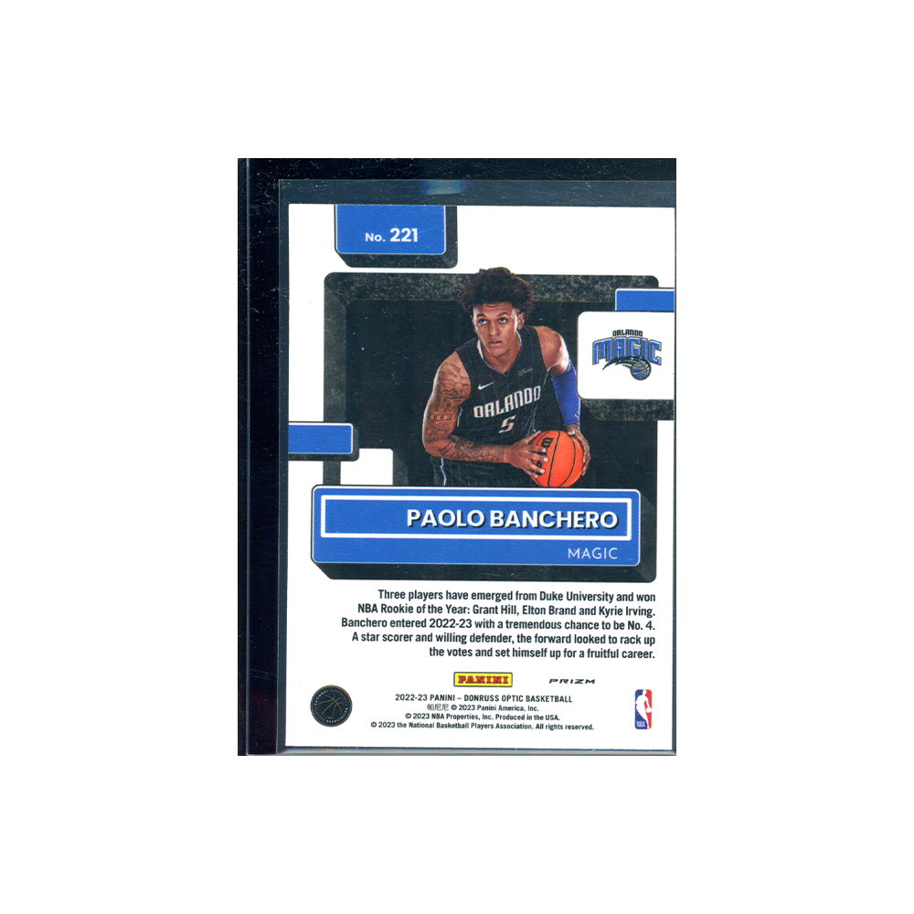 Paolo Banchero 2022-23 Panini Donruss Optic Basketball Rated Rookie Choice