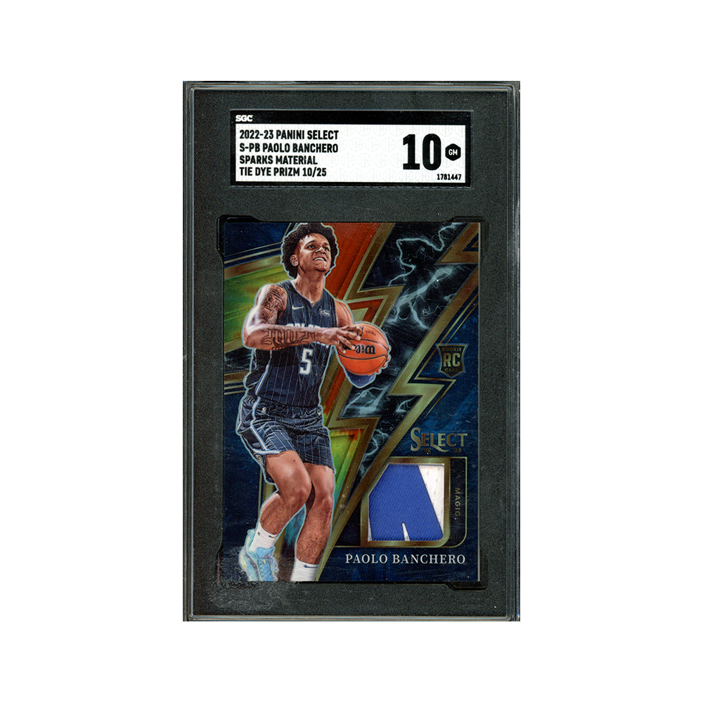 Paolo Banchero 2022-23 Panini Select Basketball Sparks Material Tie-Dye Rookie Patch /25 SGC 10