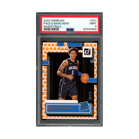 Paolo Banchero 2022 Panini Donruss Basketball Rated Rookie Basketball /75 PSA 9