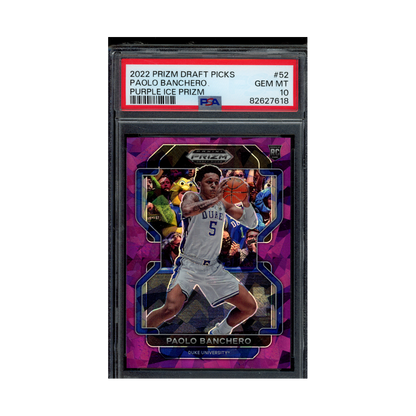 Paolo Banchero 2022 Panini Prizm Draft Picks Purple Ice Prizm Rookie PSA 10