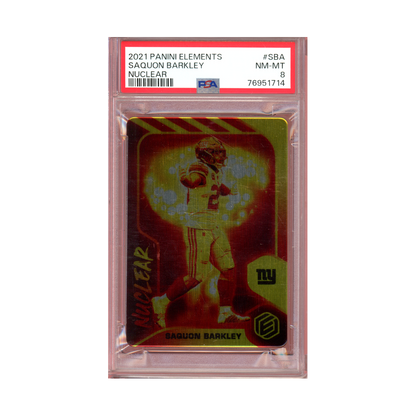 Saquon Barkley 2021 Panini Elements Football Nuclear PSA 8