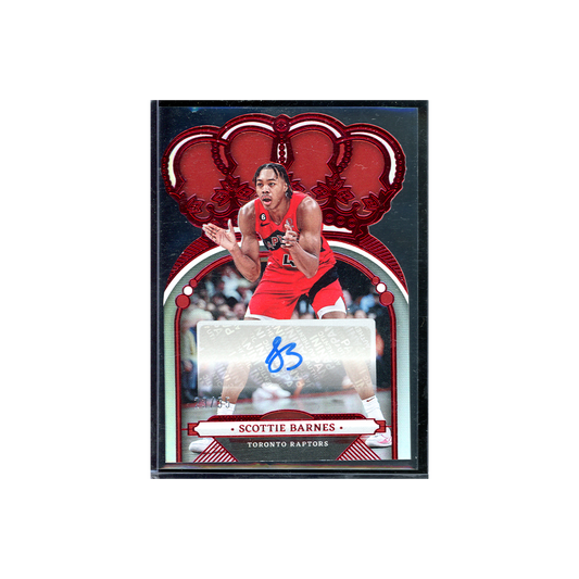 Scottie Barnes 2022-23 Panini Crown Royale Basketball Auto Die-Cut Red /35