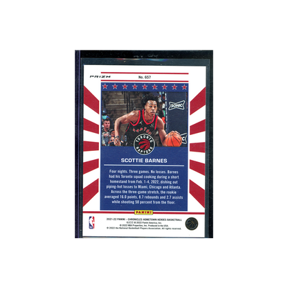 Scottie Barnes 2021-21 Panini Chronicles Hometown Heroes Basketball Rookie Red /149