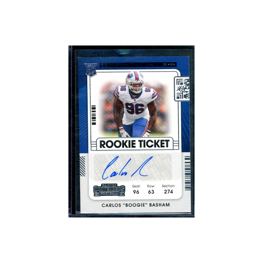 Carlos "Boogie" Basham 2021 Panini Contenders Football Rookie Ticket Auto