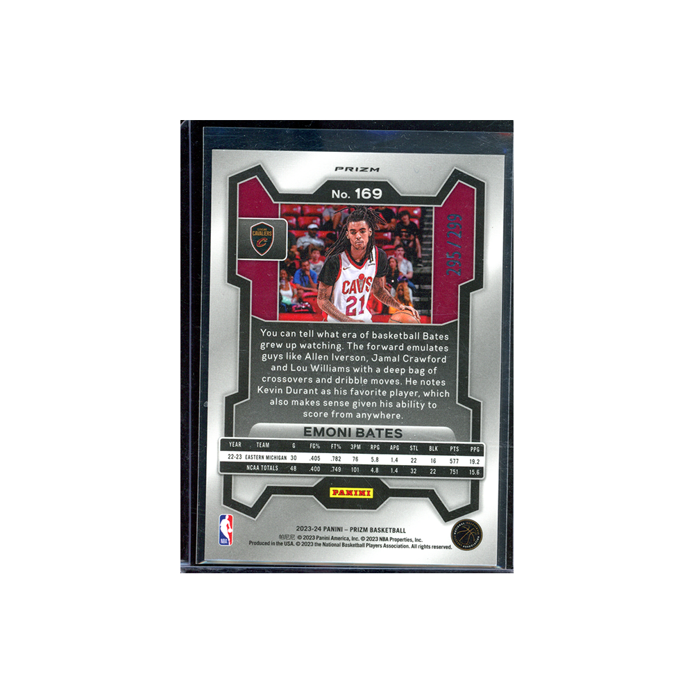 Emoni Bates 2023-24 Panini Prizm Basketball Red Seismic Prizm Rookie /299