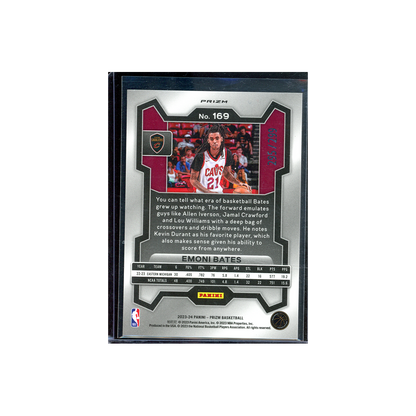 Emoni Bates 2023-24 Panini Prizm Basketball Red Seismic Prizm Rookie /299