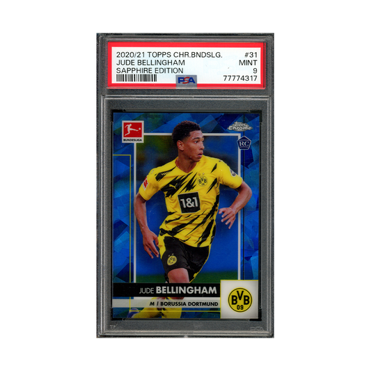 Jude Bellingham 2020-21 Topps Chrome Bundesliga Sapphire Edition Rookie PSA 9