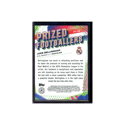 Jude Bellingham 2023-24 Topps Finest UCC Soccer Prized Footballers