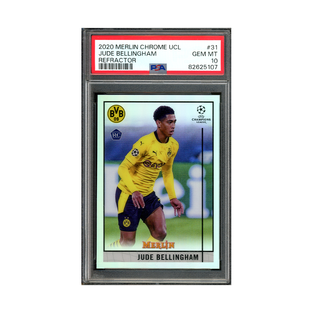 Jude Bellingham 2020 Merlin Chrome UCL Refractor Rookie PSA 10