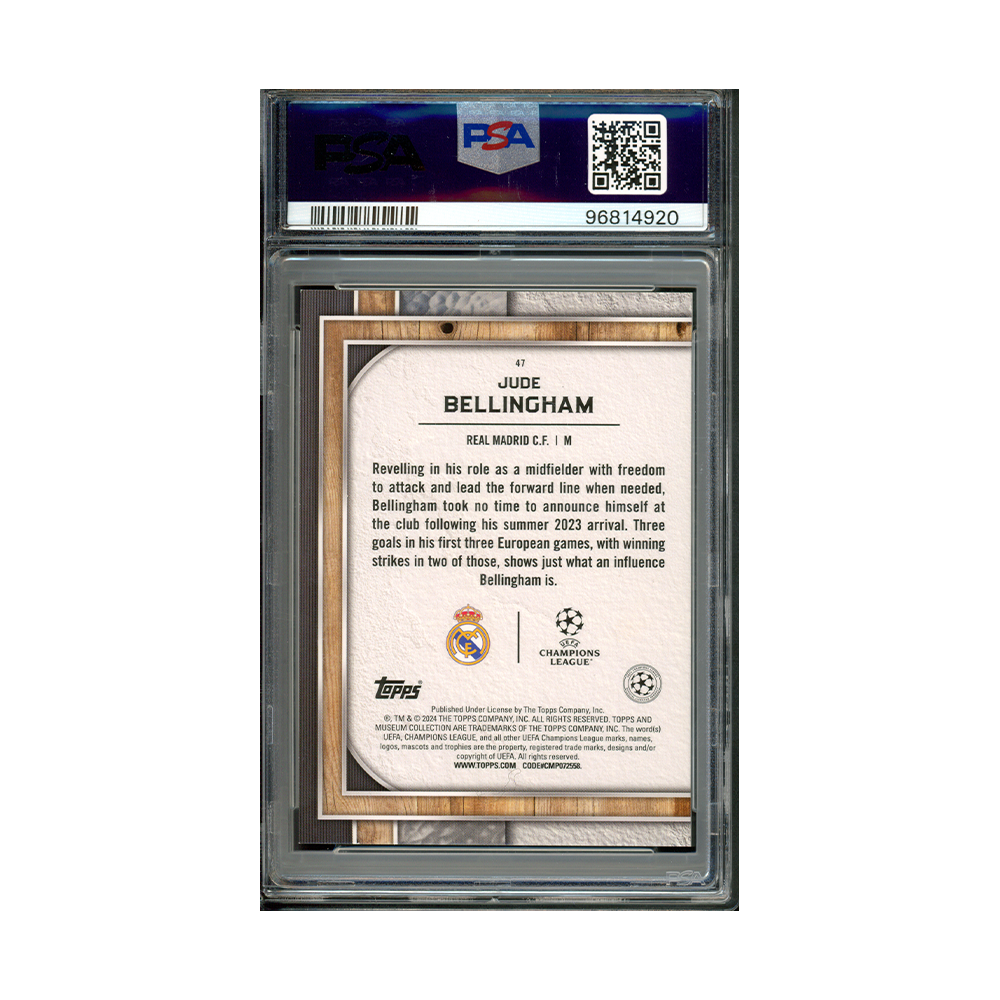 Jude Bellingham 2023-24 Museum Collection UCL Black Diamond /10 PSA 8.5