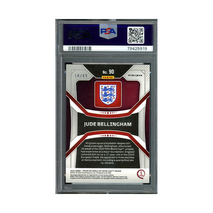 Jude Bellingham 2022 Prizm World Cup Qatar Blue Breakaway /49 PSA 9