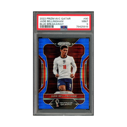 Jude Bellingham 2022 Prizm World Cup Qatar Blue Breakaway /49 PSA 9