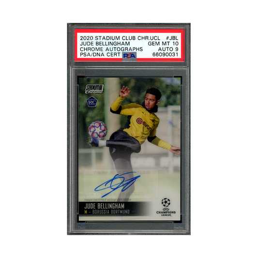 Jude Bellingham 2020 Stadium Club Chrome UCL Rookie Auto PSA 10/9