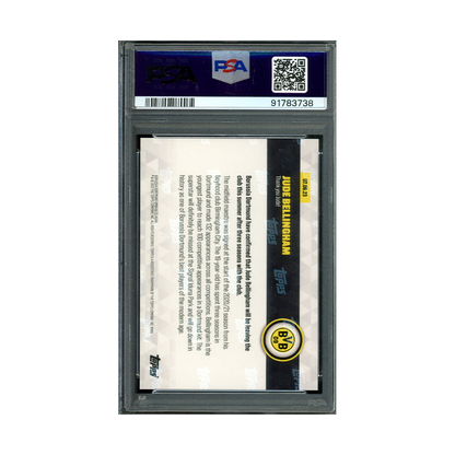 Jude Bellingham 2023 Topps Now BVB Thank You Jude Purple /99 PSA 9