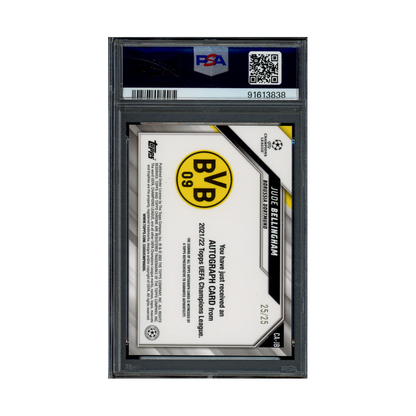 Jude Bellingham 2021-22 Topps Chrome UCL Auto Orange Refractor /25 PSA 10