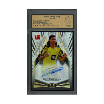 Jude Bellingham 2022 Topps Tier One Young Gold Auto Black /25 GSG 9.5/10