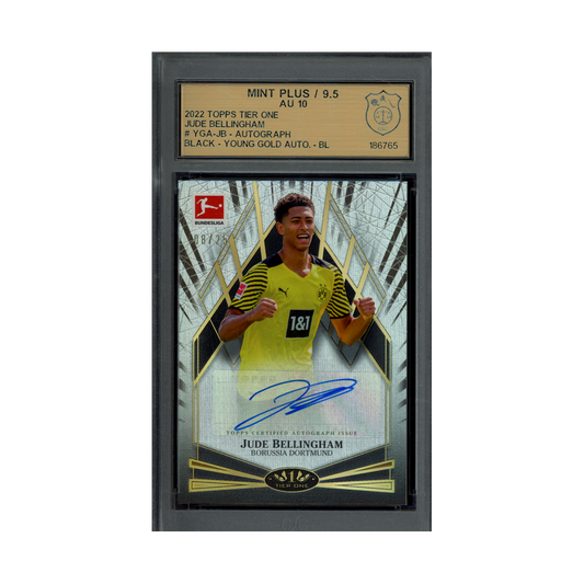 Jude Bellingham 2022 Topps Tier One Young Gold Auto Black /25 GSG 9.5/10