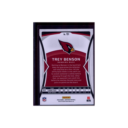 Trey Benson 2024 Panini Certified Football Rookie /350