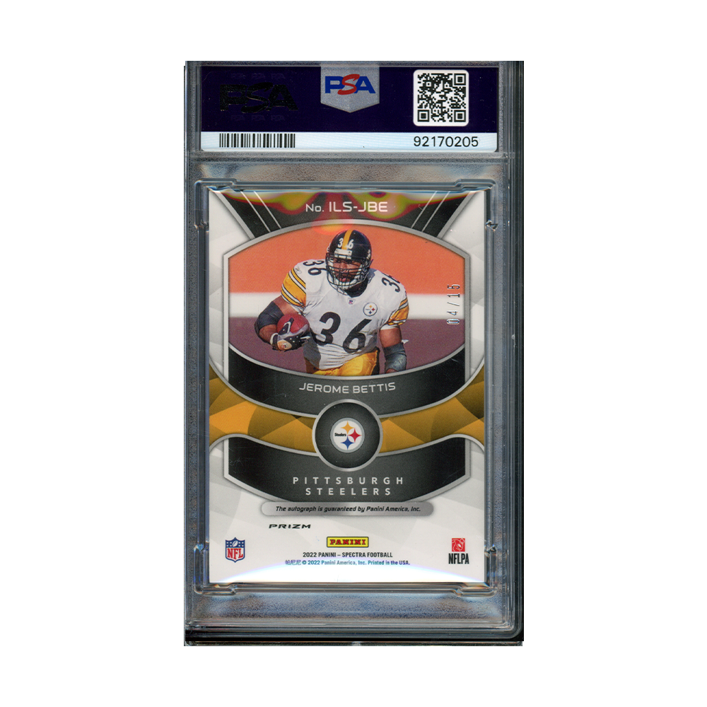 Jerome Bettis 2022 Panini Spectra Football Illustrious Legends Auto Hyper /15 PSA 9