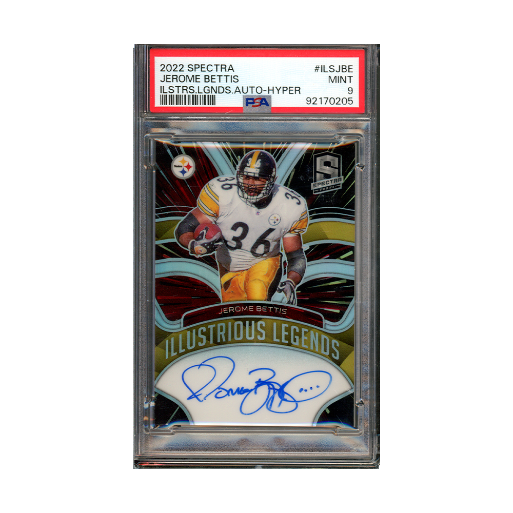 Jerome Bettis 2022 Panini Spectra Football Illustrious Legends Auto Hyper /15 PSA 9