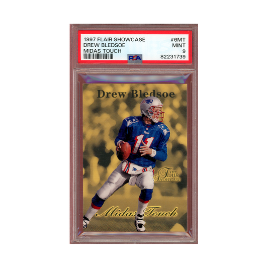 Drew Bledsoe 1997 Flair Showcase Midas Touch PSA 9