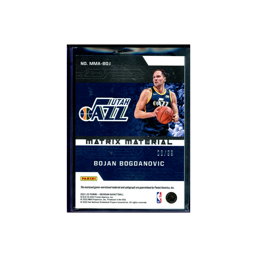 Bojan Bogdanovic 2021-22 Obsidian Patch Auto /99