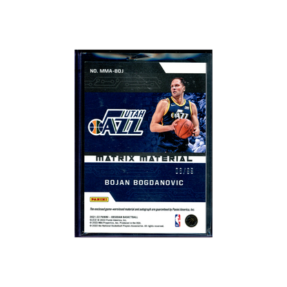 Bojan Bogdanovic 2021-22 Obsidian Patch Auto /99