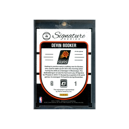 Devin Booker 2016-17 Panini Donruss Optic Basketball Signature Series Auto