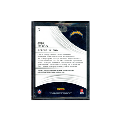 Joey Bosa 2016 Panini Immaculate Collection Football Patch On-Card Auto /49