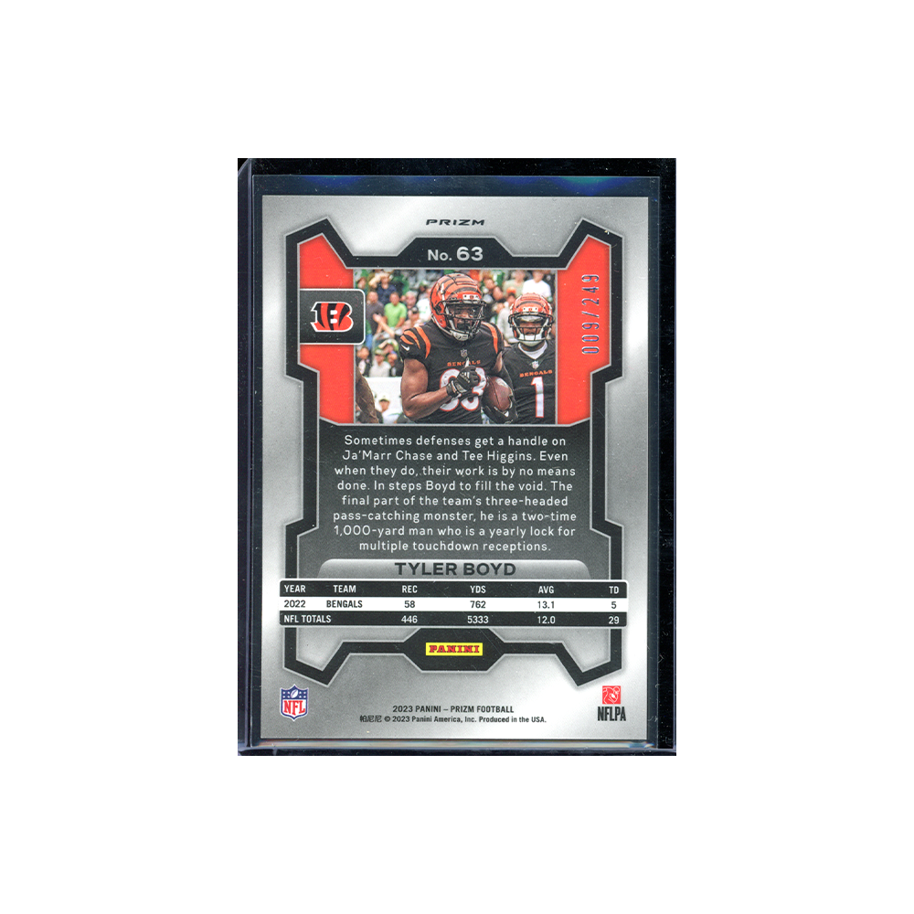 Tyler Boyd 2023 Panini Prizm Football Orange /249