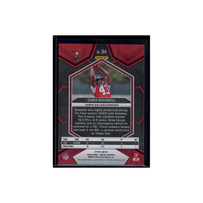 Chris Braswell 2024 Panini Mosaic Football Rookie White SSP Auto