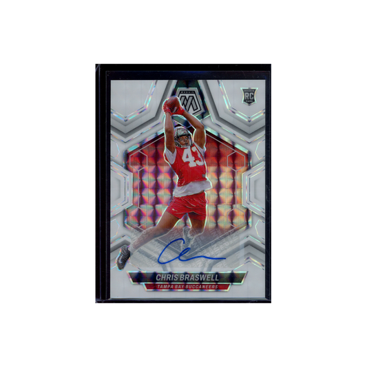 Chris Braswell 2024 Panini Mosaic Football Rookie White SSP Auto