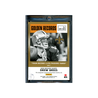 Drew Brees 2024 Panini Gold Standard Football Golden Records Signatures Auto /10