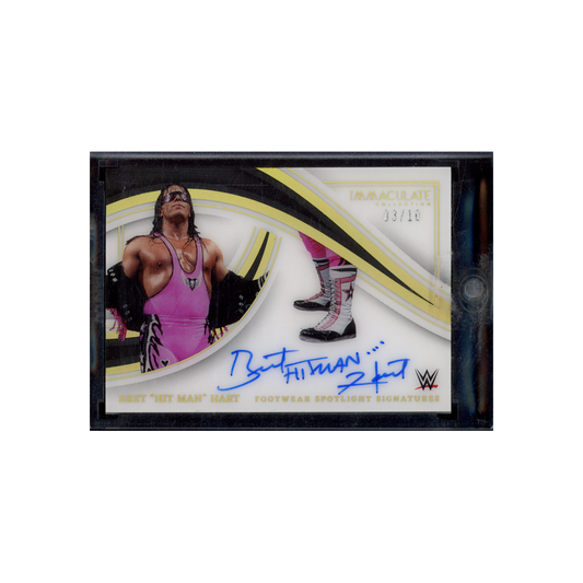 Bret Hit Man Hart 2023 Panini Immaculate Collection WWE Footwear Spotlight Signatures Auto Gold /10